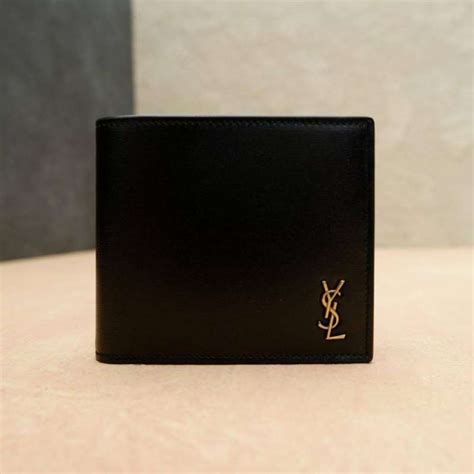 ysl monogram tan|YSL monogram bifold wallet.